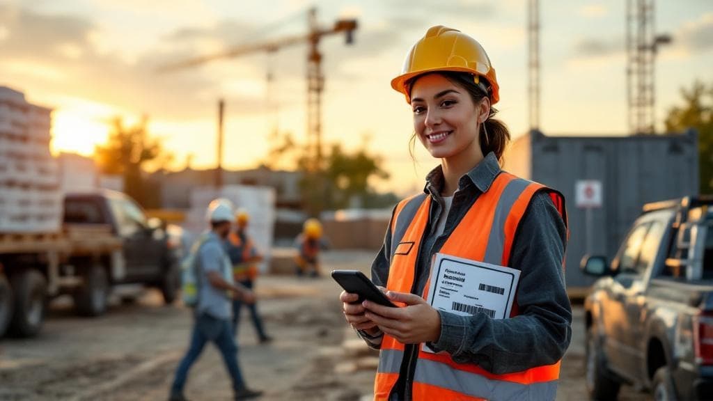 Supervisor scanning materials on a construction site