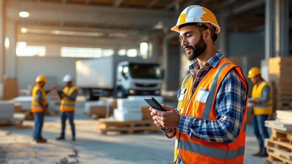 Construction project team collaborating on site